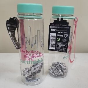 2pc Sex and the City Water Bottle with Mint Lid And Scrunchie
